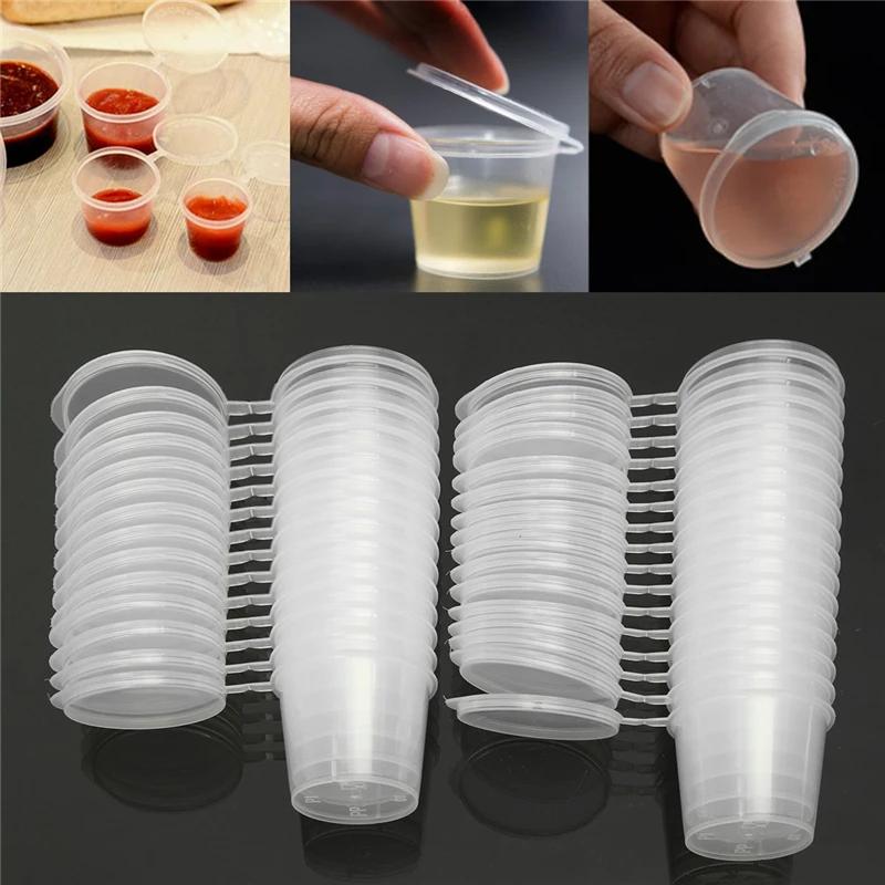 30 pièces/ensemble 30ml 50ml 100ml jetables en plastique à emporter Sauce tasse conteneurs boîte ali