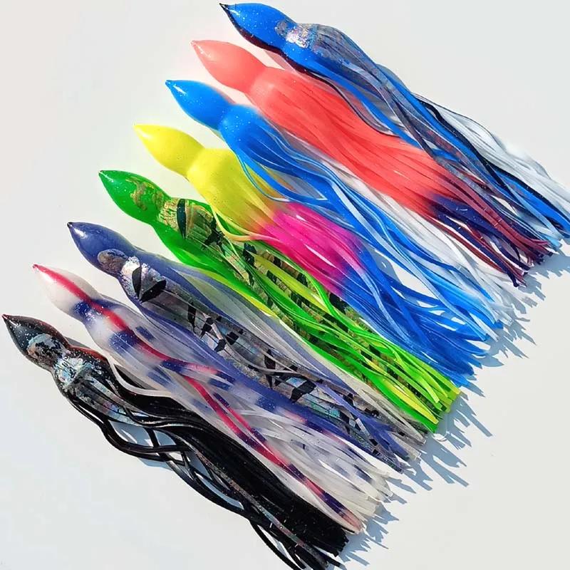 16 pièces jupes de poulpe de remplacement pour leurres à la traîne jupe poulpe leurre de pêche soupl