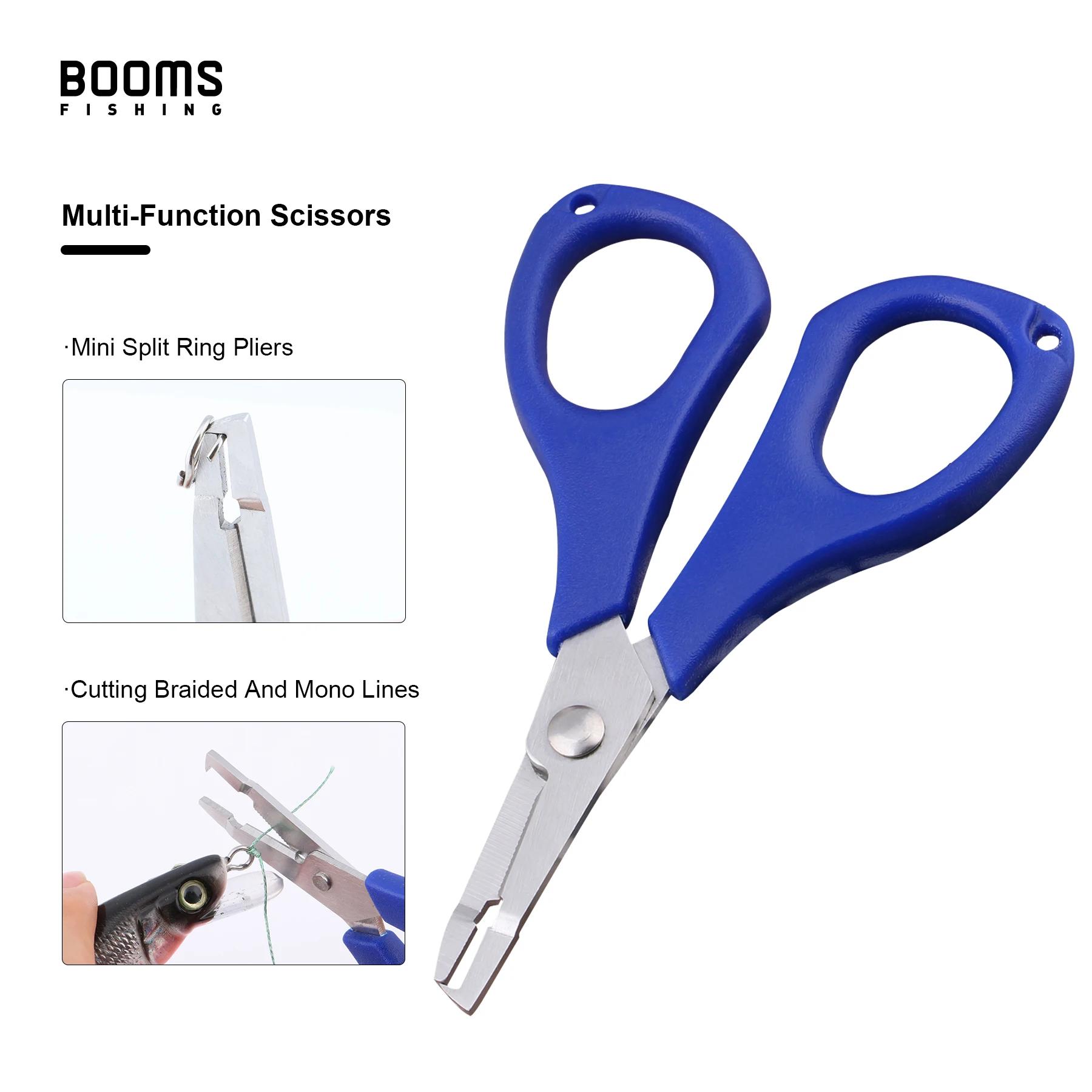 Booms Fishing – ciseaux de ligne tressée S01, avec porte-Badge rétractable, mousqueton, boîtes de ma