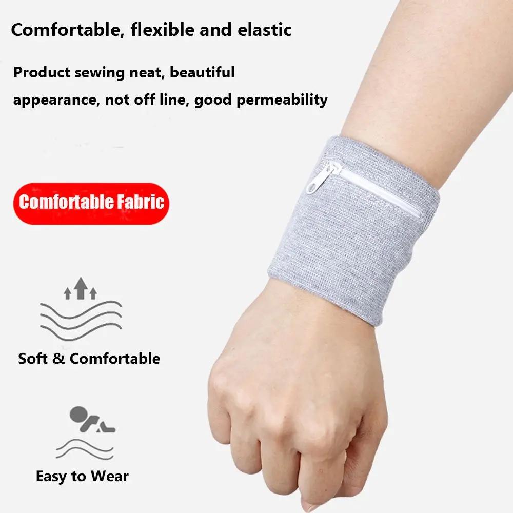 Sac à main de protection de poignet en coton coloré unisexe, sac à main avec poche à fermeture éclai