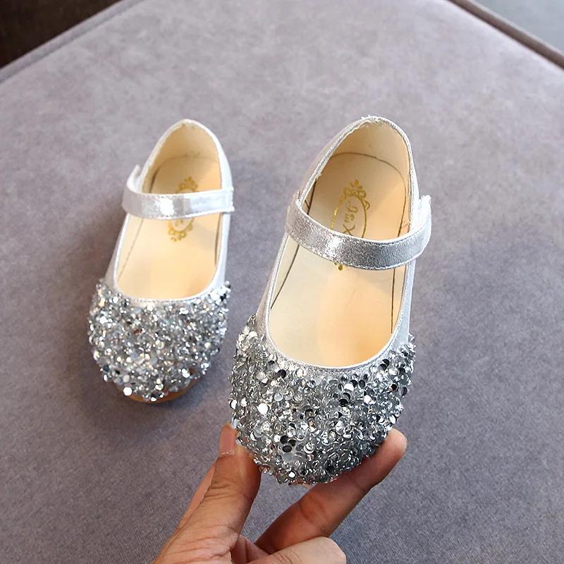 KushyShoo 2021 printemps nouveaux enfants chaussures filles princesse chaussures paillettes enfants 