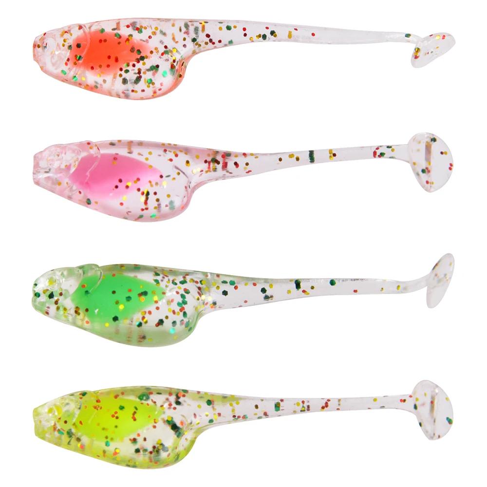 100 pièces leurres de pêche 5 cm/1.97 pouces Wobblers carpe pêche leurres souples 4 couleurs Silicon