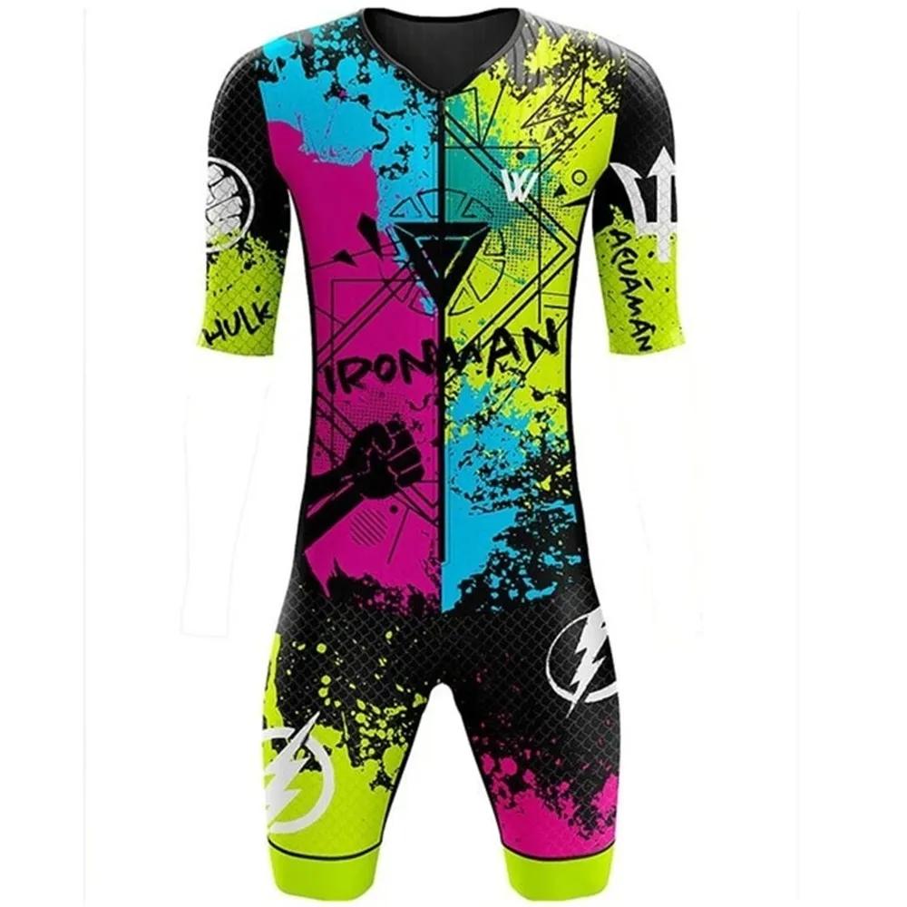 Combinaison de Triathlon à manches courtes pour hommes, Trisuit SpeedSuit, maillot de bain, vélo, co