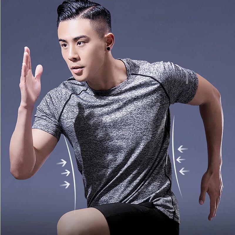 T-shirt de sport à séchage rapide pour hommes, vêtements de sport, t-shirt de course, collants de fi