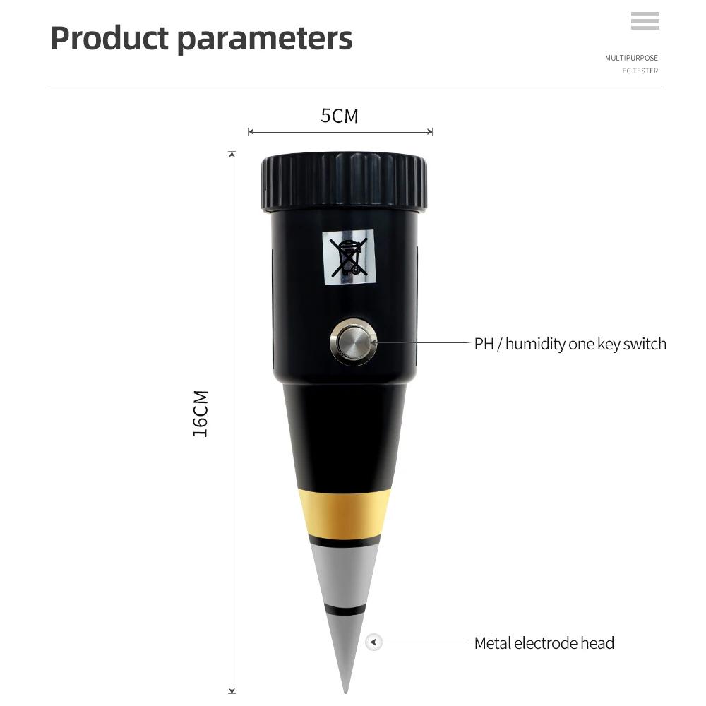 Testeur d'humidité du sol 2 en 1 /4 en 1, testeur d'acidité et d'humidité du sol, sonde à capteur mé