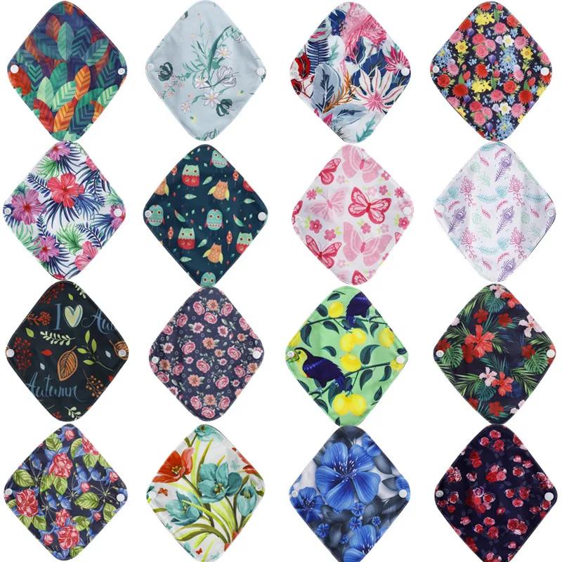 Serviettes hygiéniques réutilisables au charbon de bambou, 10 pièces, doublure de culotte lavable, s