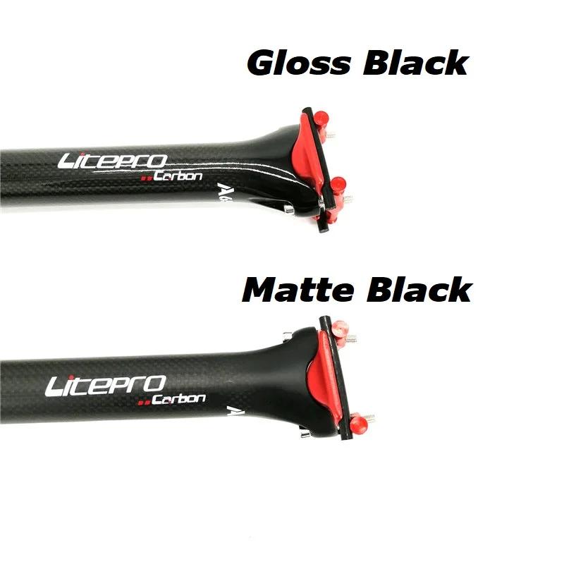 Litepro – tige de selle en Fiber de carbone A65, 33.9/580mm, pour vélo pliant, brillant/noir mat