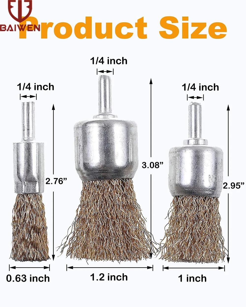Roues en fil d'acier plaqué cuivre 10/16/25mm, brosses, perceuse, outils rotatifs, graveur, meuleuse