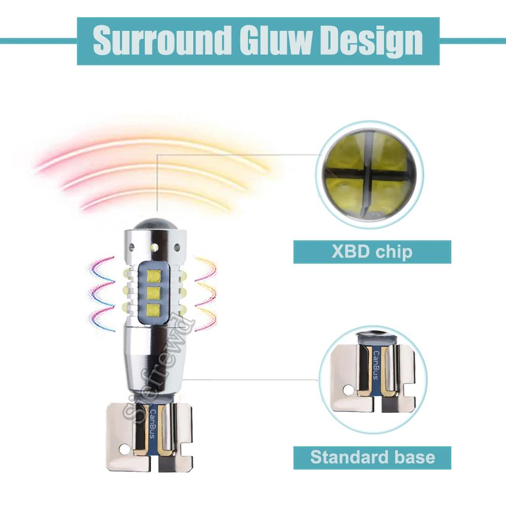 2 pièces H2 LED voiture lumière XBD puces 80W Auto phare ampoule brouillard DRL conduite lampe avant