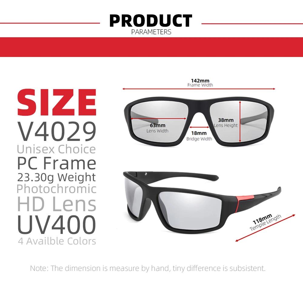 Lunettes de soleil photochromiques pour hommes, lunettes de sport noires mates pour le cyclisme, lun