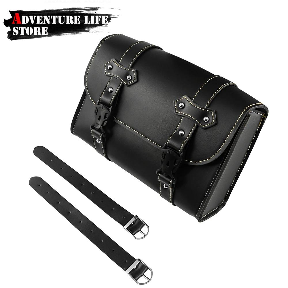 Sacoche de Moto modèle côté en cuir PU, sac de selle de bagages, pochette de rangement pour outils p