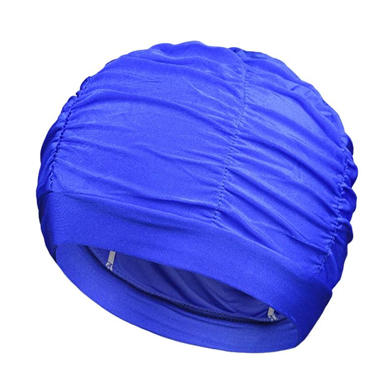 Nouveau couleur unie cheveux longs femmes hommes piscine bord de mer Sports nautiques élastique plis