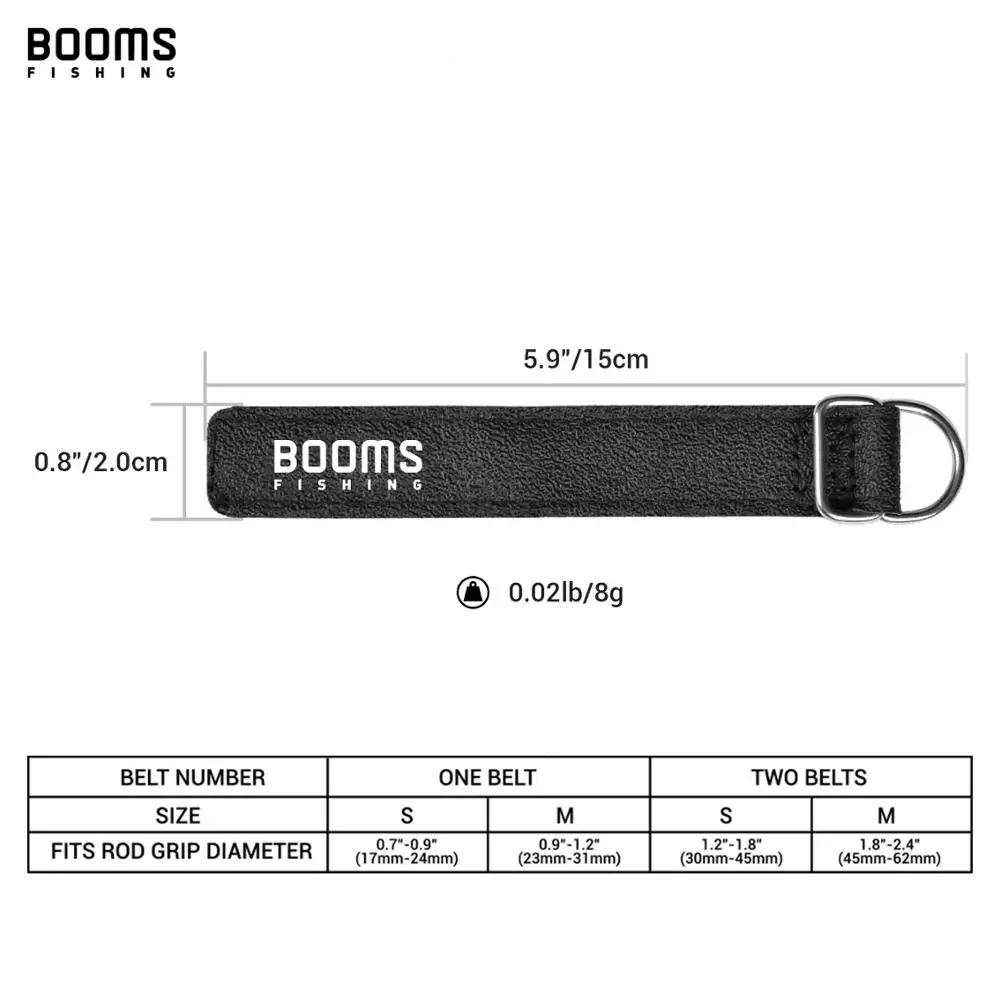 Booms Fishing T01 2M lanières enroulées de pêche avec ceinture d'attache de canne lanière de pêche p