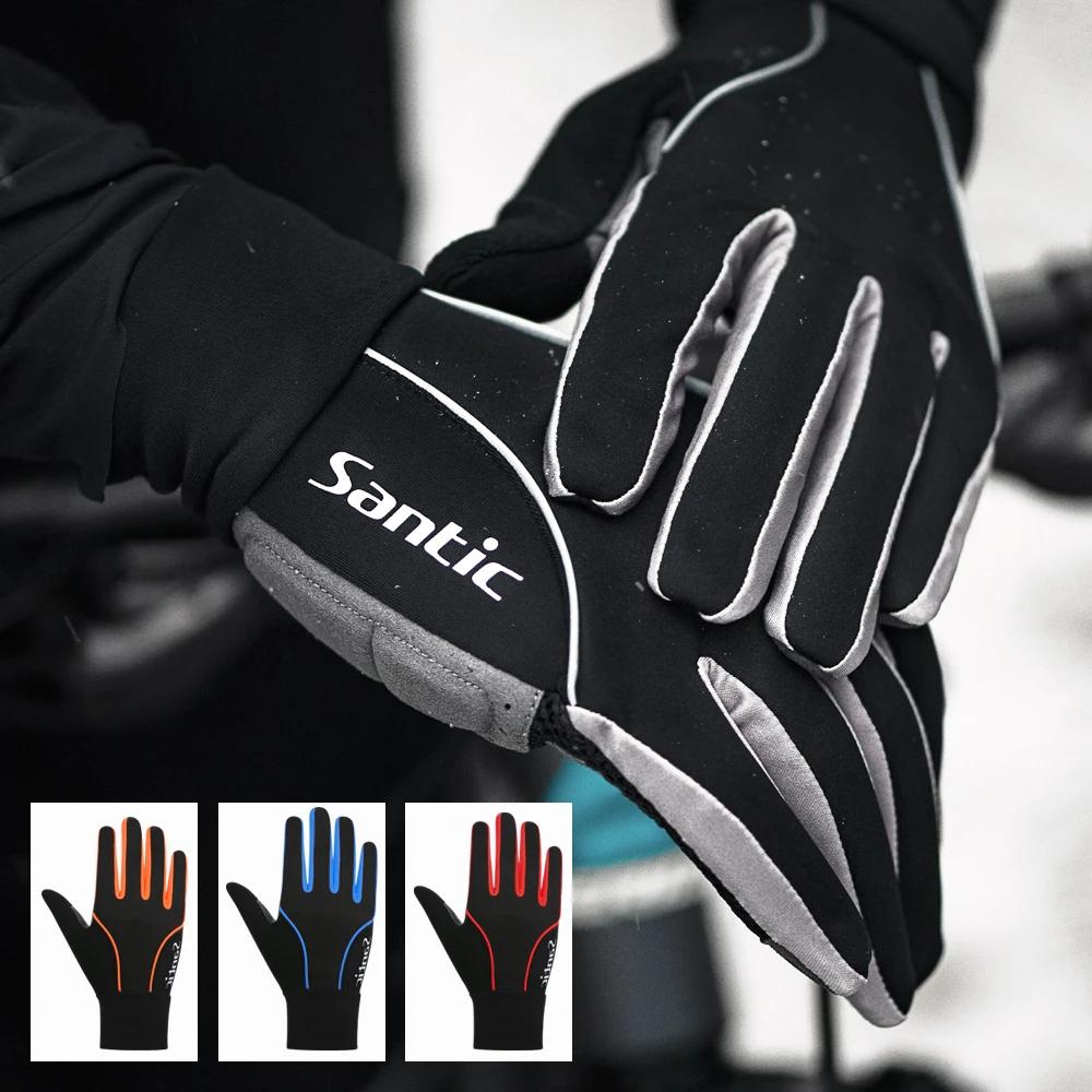 Santic-Gants de cyclisme coupe-vent pour hommes, gants thermiques pour hommes, gants de moto, gants 