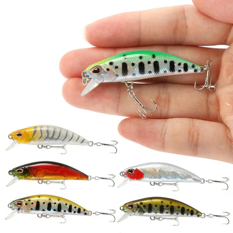 Mini leurres de pêche coulants Minnow Wobblers, appâts artificiels en plastique dur pour truite, Jer