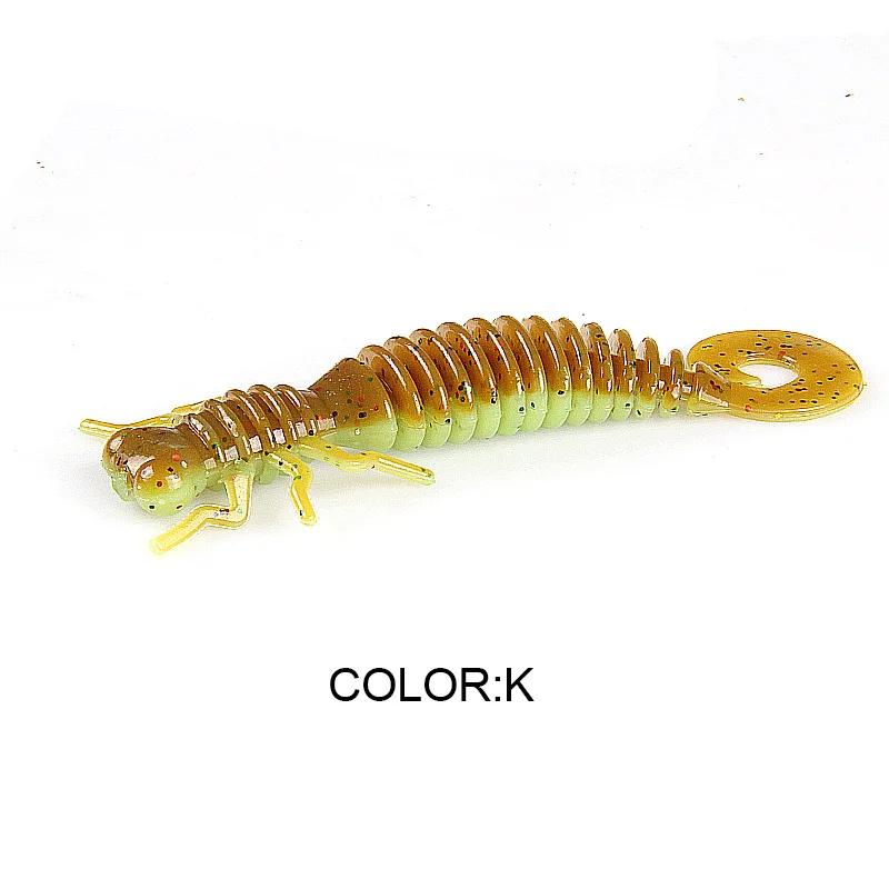 2019 larve leurres souples leurres artificiels pêche ver Silicone bar brochet vairon Swimbait gabari