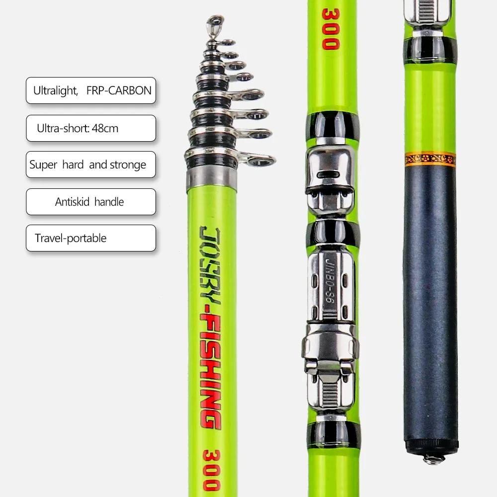 Canne à pêche télescopique en Fiber de carbone, Spinning, mouche, carpe, 3M 2.7M 2.4M 2.1M 1.8M 1.5M