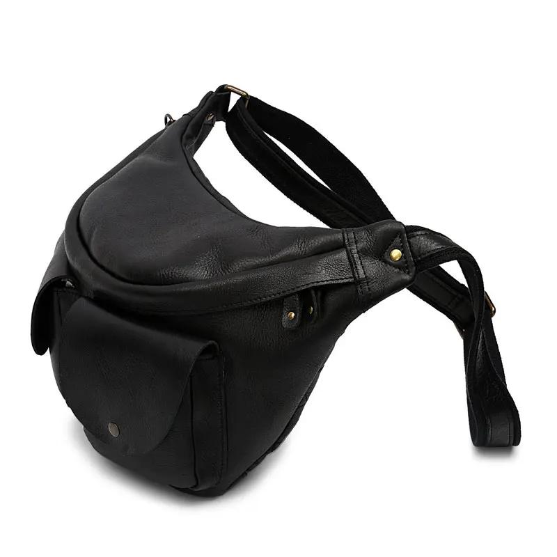 MAHEU-Grand sac de poitrine en cuir véritable pour hommes, sacs à bandoulière, sacs à bandoulière, s