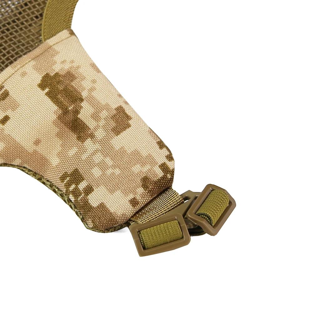 Masque tactique en maille d'acier, adaptable au casque FAST, pour la chasse et le tir, demi-masque