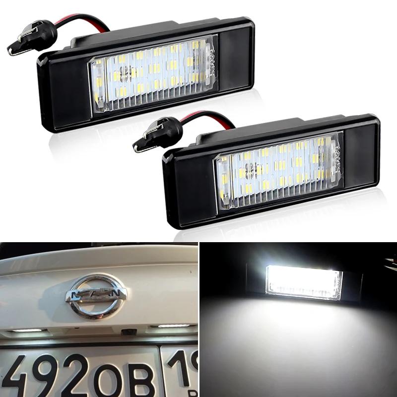 Plaque d'immatriculation au xénon blanc LED sans erreur, 2 pièces, lumière pour Infiniti Q50 Nissan 