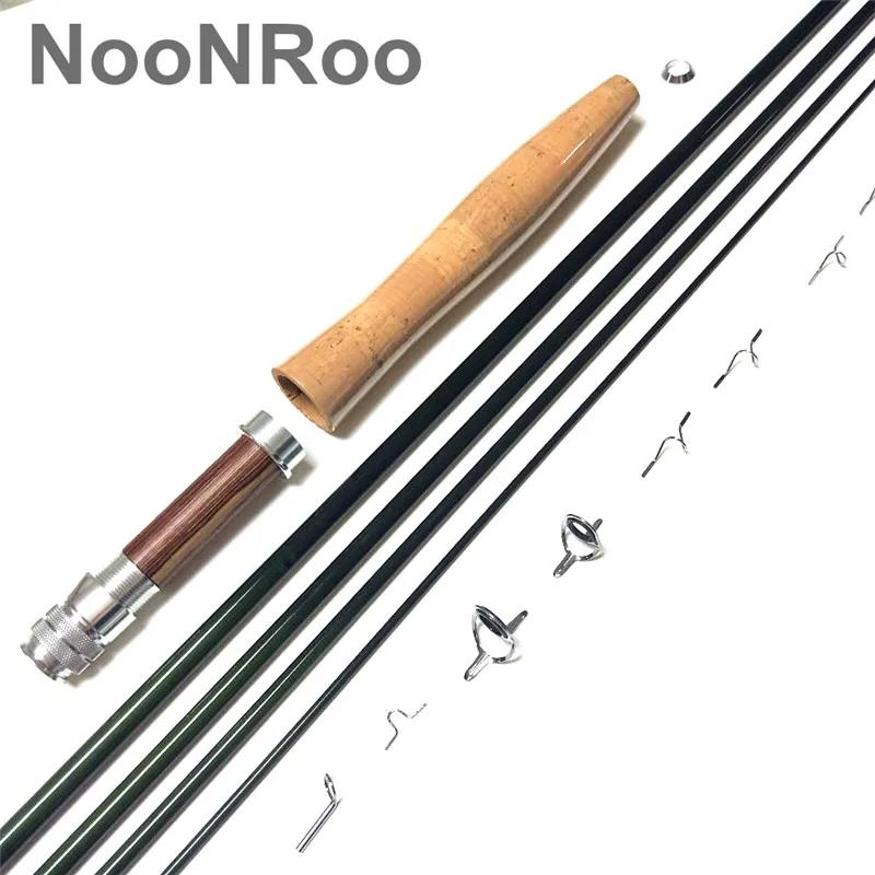 NooNRoo-Kit de pêche à la mouche à faire soi-même, très bonne action, poignée en liège de qualité A,