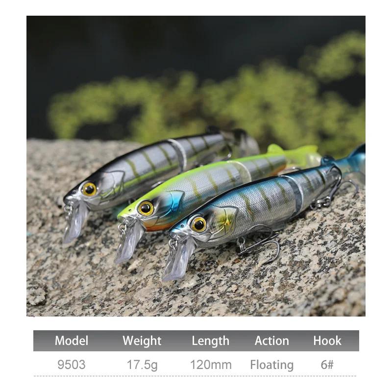 KINGDOM leurres méné multi-articulés 120mm 17.5g Surface flottante appâts durs méné Swimbait truite 
