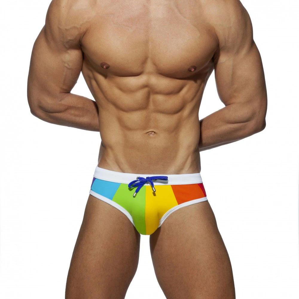 UXH rembourré contraste couleur slip De bain push-up Sexy maillots De bain hommes slip De natation S
