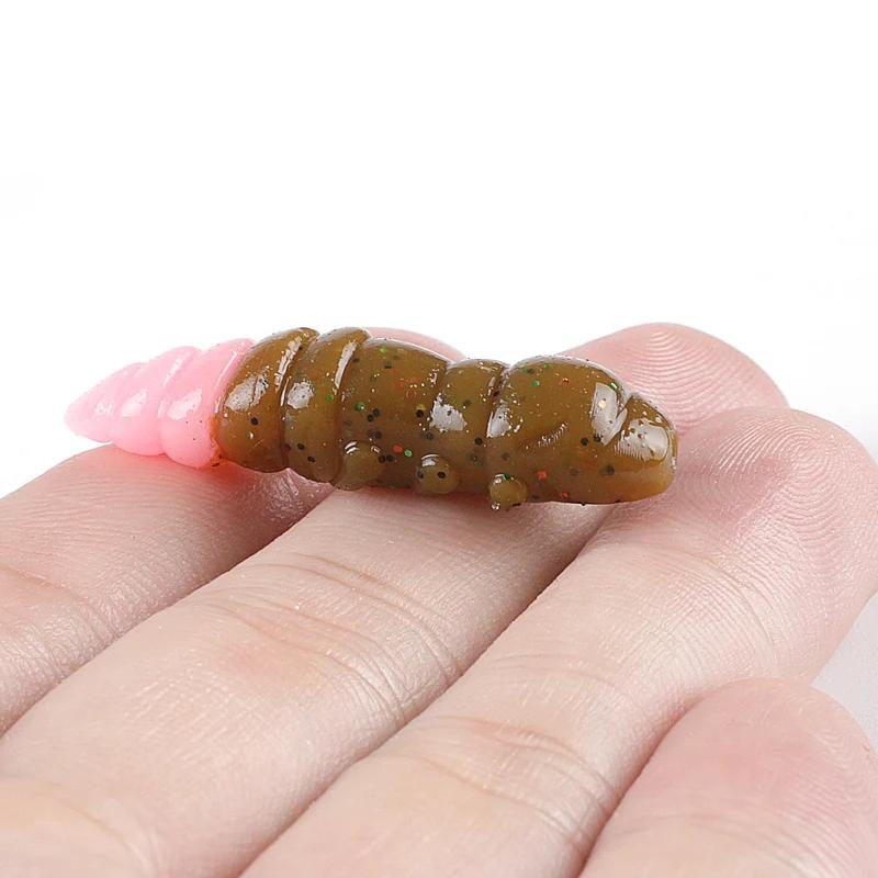 Supercontinent Pupa leurres souples leurres en plastique souple larve 38mm/18 pièces appâts flottant