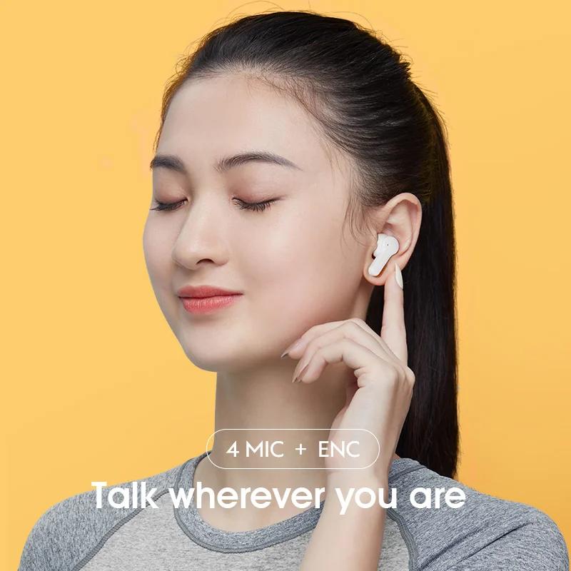 QCY – écouteurs sans fil Bluetooth T13 TWS, oreillettes HIFI, 4 Microphones, casque d'appel ENC HD, 