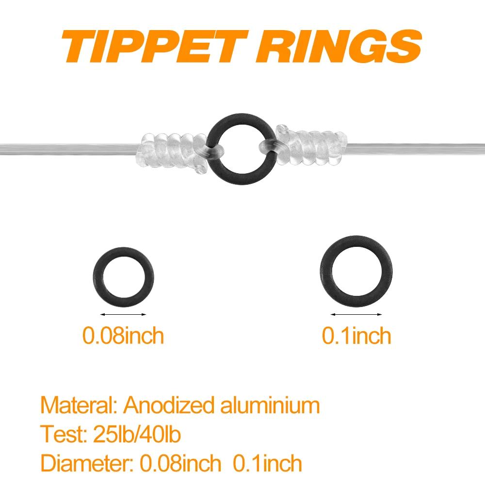 50pcs anneau de tippet de pêche à la mouche 2/2.5mm solide en acier inoxydable nymphe humide sec cha
