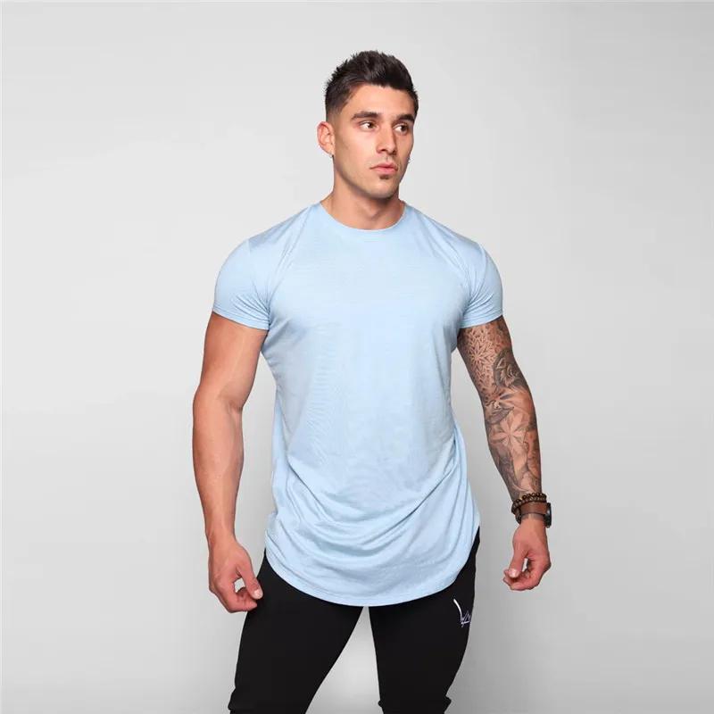 Nouveaux hommes T-shirt à manches courtes à séchage rapide T-shirt de course homme fitness entraînem