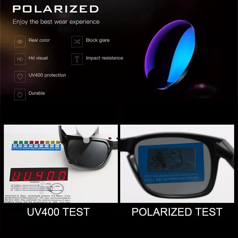 Lunettes de soleil polarisées carrées classiques pour hommes et femmes, Vintage, en plastique, éléga