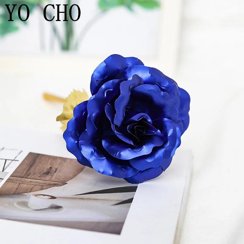 Rose éternelle galaxie colorée fleurs artificielles 24K feuille d'or fleur amour Base boîte évasée p
