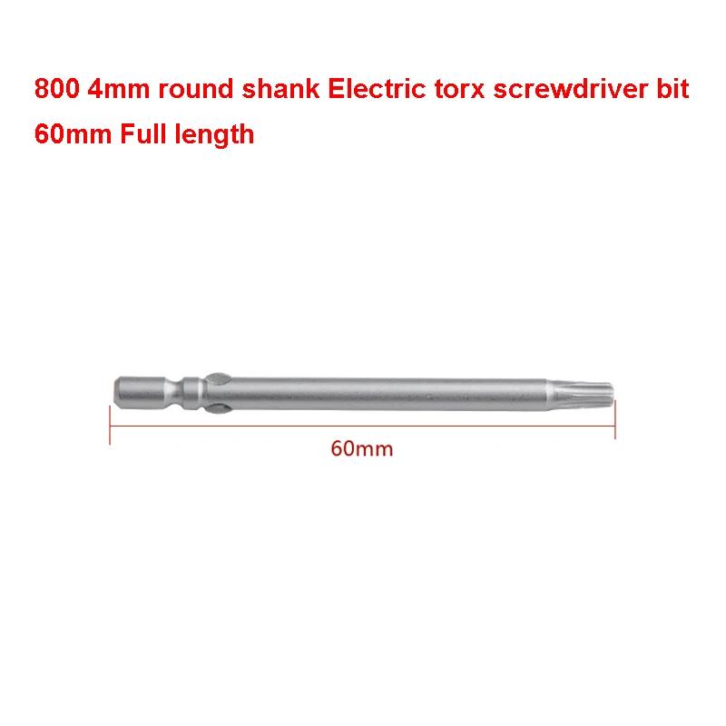 Jeu de tournevis Torx électriques à tige ronde, 10 pièces, 60mm de longueur 800 4mm, étoile magnétiq