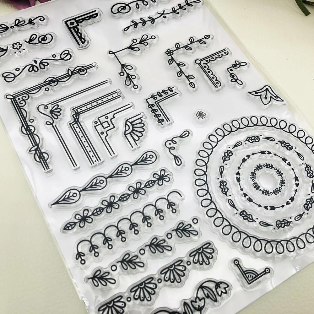 Alinacutle timbres clairs feuille fleur bordure coin Scrapbooking carte Album papier artisanat roule