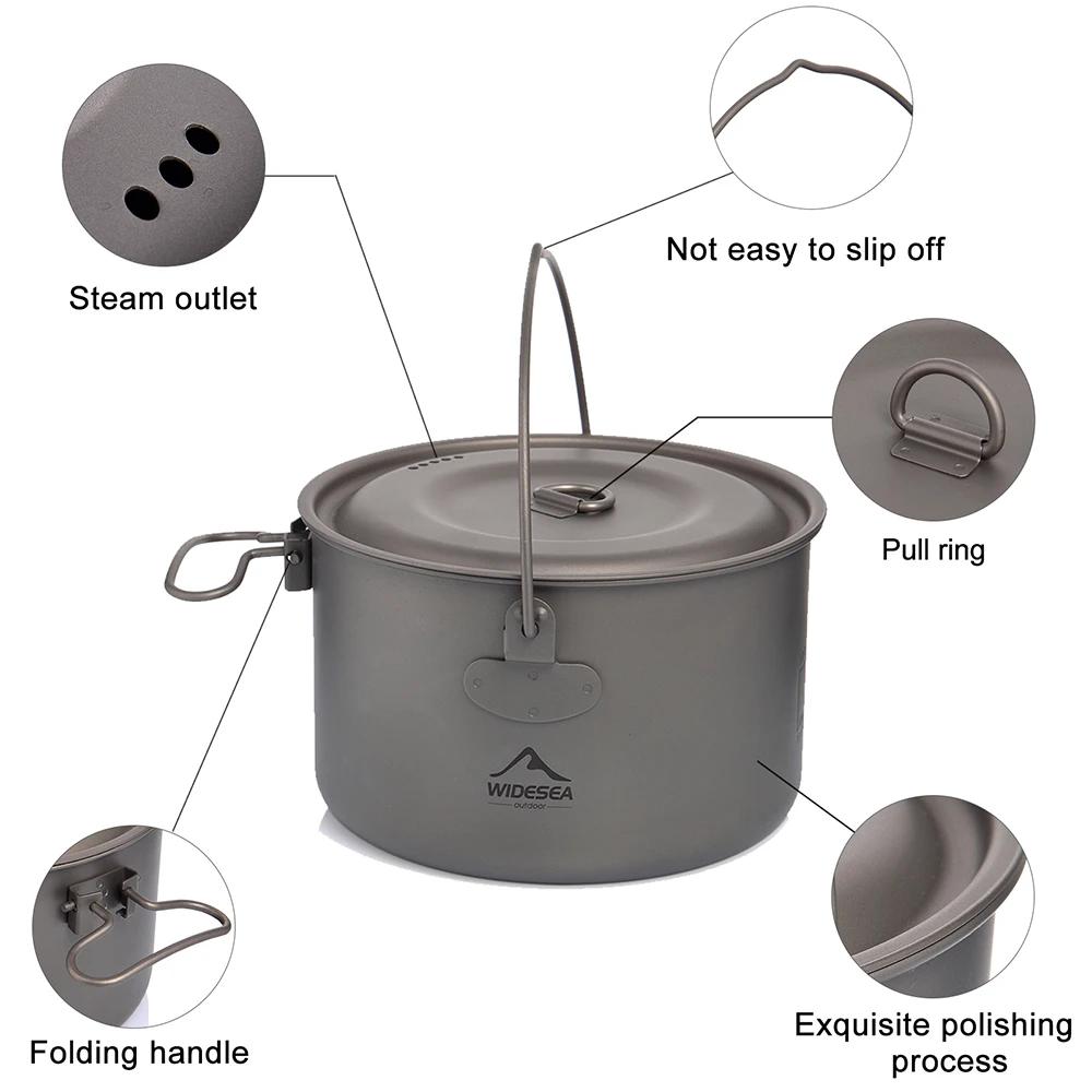 Ensemble vaisselle titane Widesea camping randonnée trekking cuisine extérieure léger durable