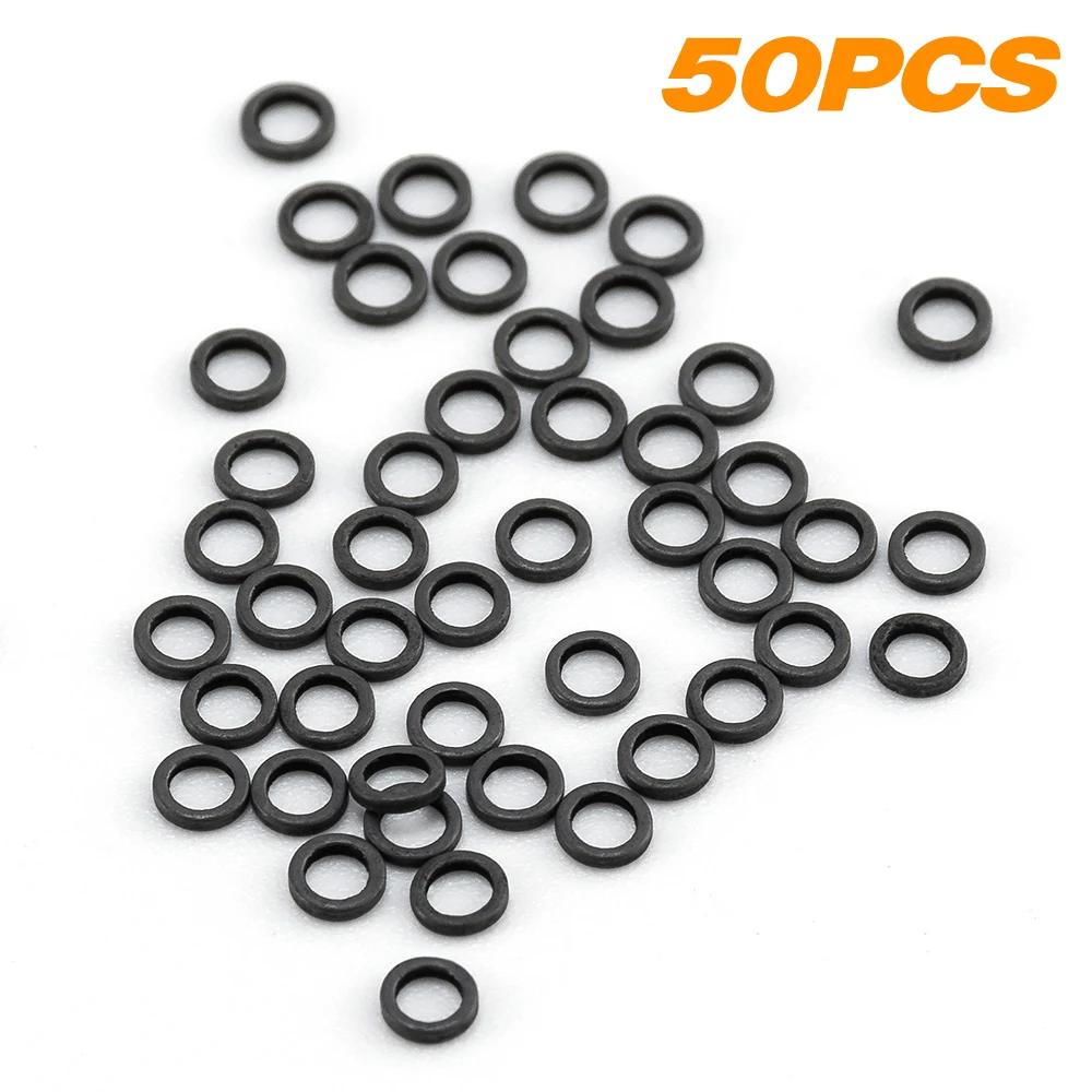 50pcs anneau de tippet de pêche à la mouche 2/2.5mm solide en acier inoxydable nymphe humide sec cha