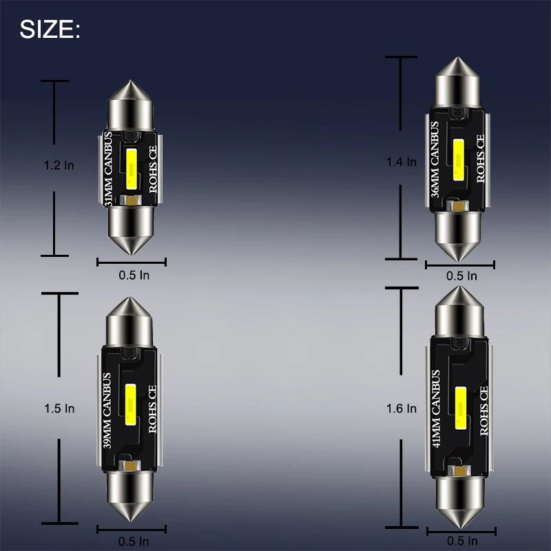 NLpearl 2x C5W LED CSP 1860 lampe de signalisation ampoule Canbus 31mm 36mm 39mm 41mm lumière feston