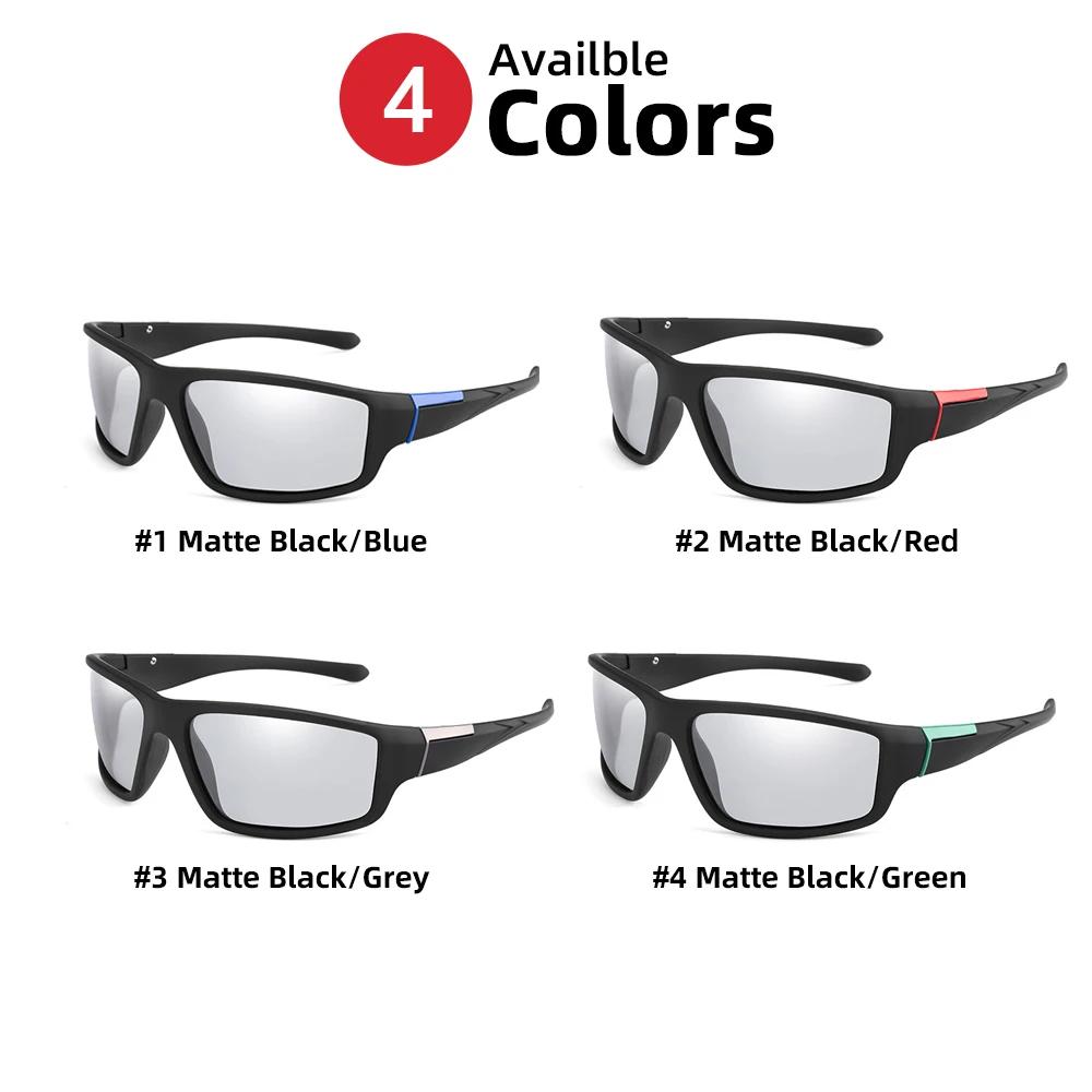 Lunettes de soleil photochromiques pour hommes, lunettes de sport noires mates pour le cyclisme, lun