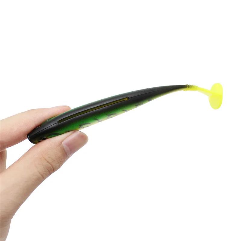 Leurre souple en silicone et caoutchouc avec tête plombée, appât Élde type poisson nageur idéal pour