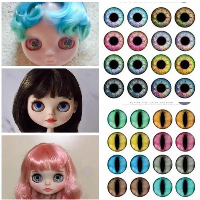 9 pièces/ensemble bricolage puces pour les yeux modèle Blyth poupée puces pour les yeux motif en pap