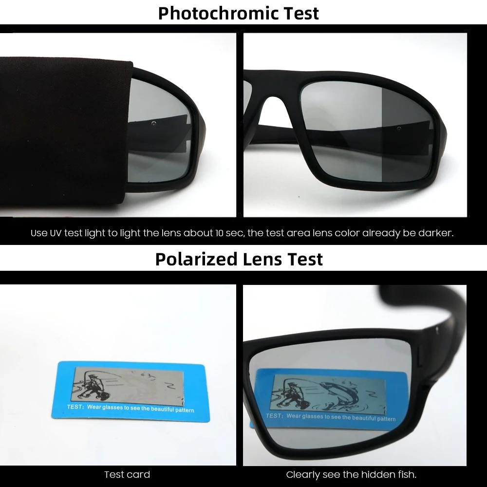 Lunettes de soleil photochromiques pour hommes, lunettes de sport noires mates pour le cyclisme, lun