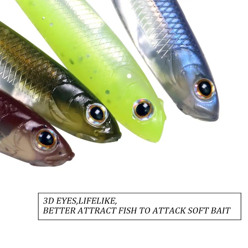 Leurres souples de pêche 7cm 8cm 10cm alose pêche ver nageurs Silicone leurre souple pour carpe bar 