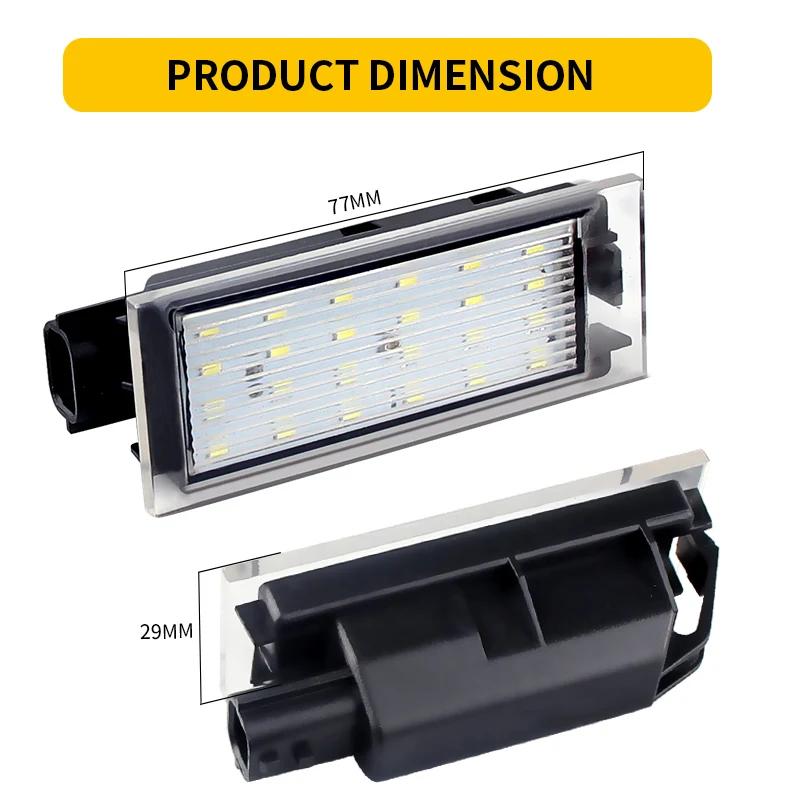 Lumière de plaque d'immatriculation LED pour voiture Canbus, 2 pièces, sans erreur, pour Renault Meg