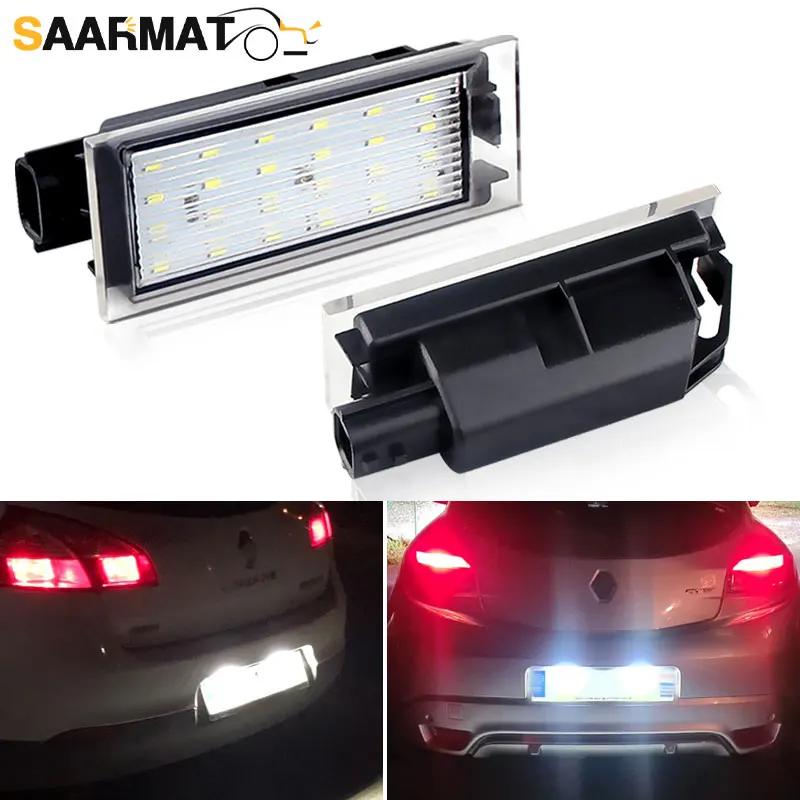 Lumière de plaque d'immatriculation LED pour voiture Canbus, 2 pièces, sans erreur, pour Renault Meg