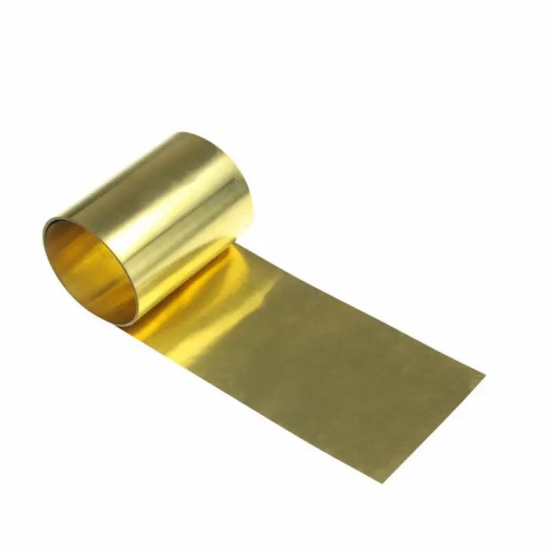 Feuille de laiton plate et épaisse, 0.01-0.3mm de largeur 10-200mm, feuille fine en laiton, longueur