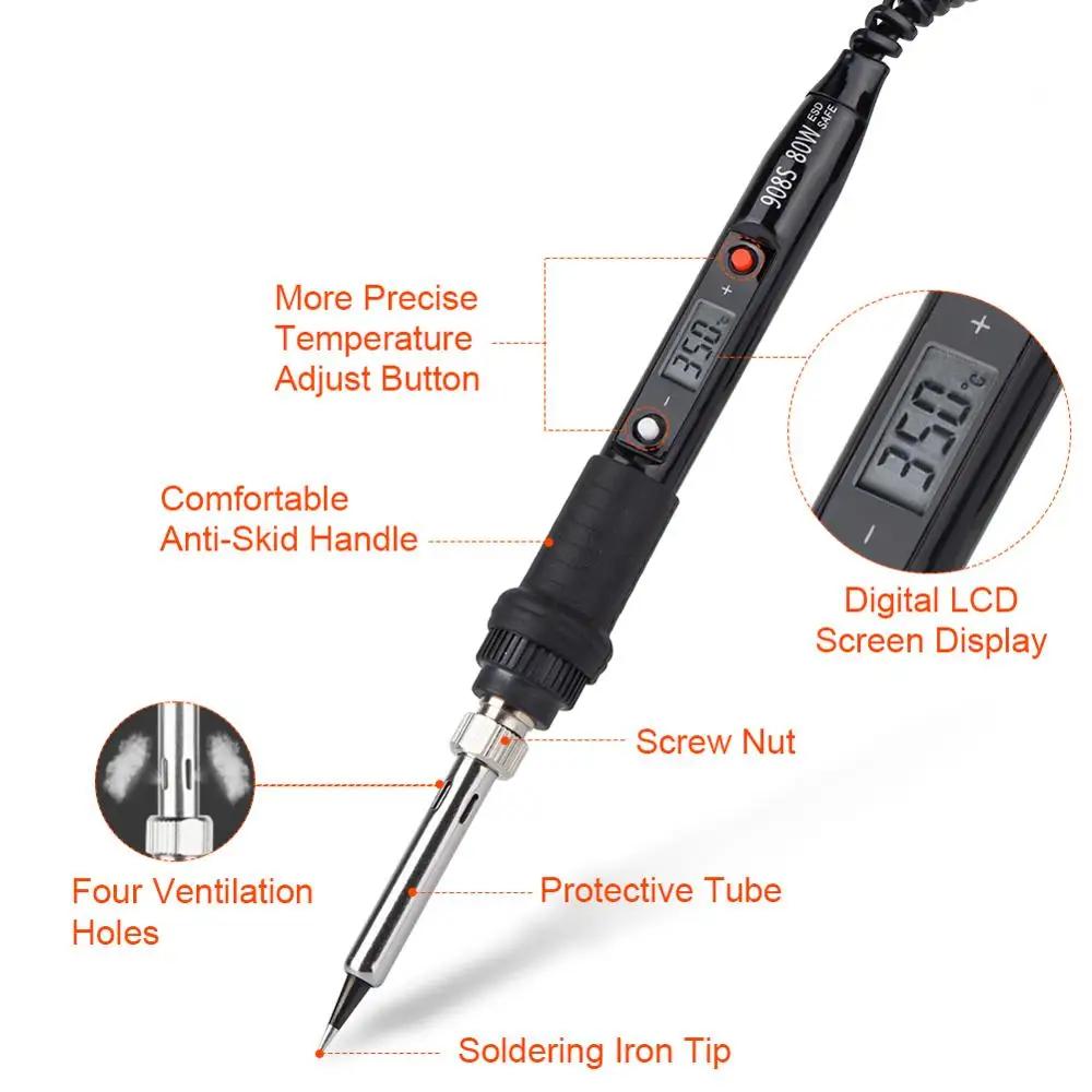 JCD-Fer à souder électrique avec affichage numérique LCD, température réglable, pointes, outils de s