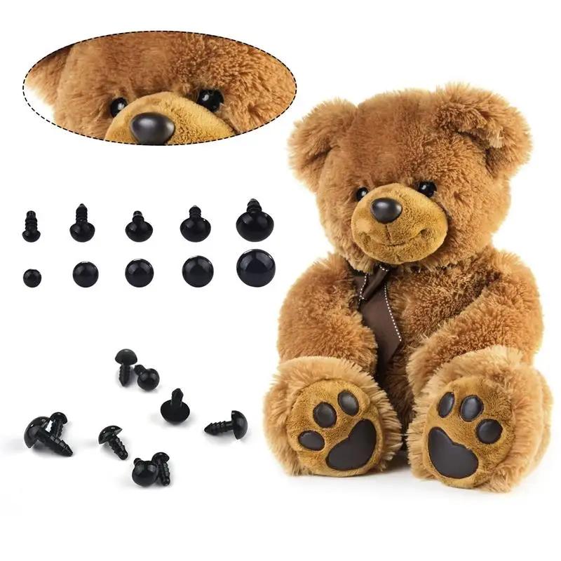 100 pièces de boules oculaires en plastique noir pour poupée, accessoires de sécurité pour jouets, A