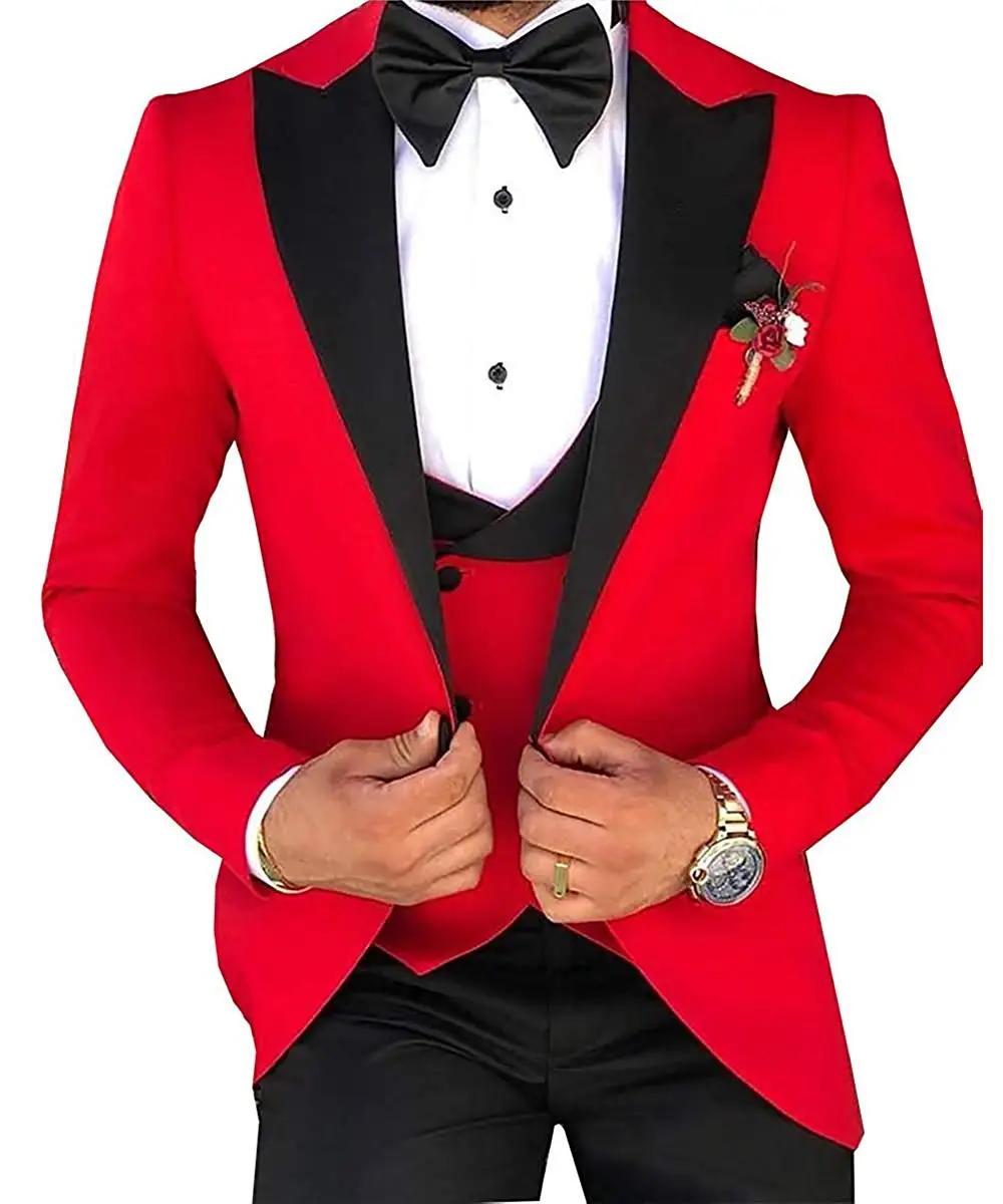 Costumes 3 pièces sur mesure pour hommes, smokings slim pour marié, olympiques de mariage pour homme