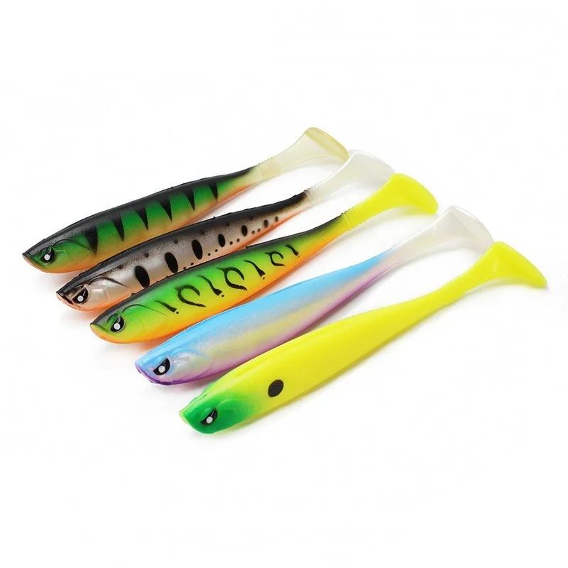 Leurre souple en silicone et caoutchouc avec tête plombée, appât Élde type poisson nageur idéal pour
